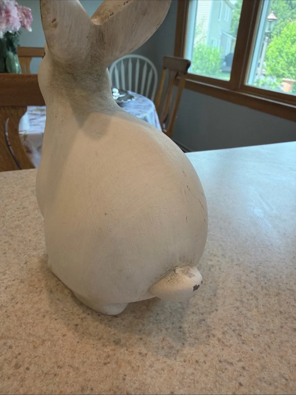 Pier 1 Decorative White Ceramic Rabbit Statue - Home Art